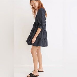 Madewell Poplin Lizzie Babydoll‎ Navy Blue Dress